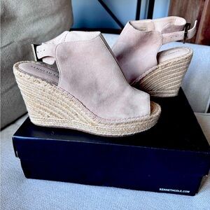 Women's Kenneth Cole Olivia Wedge Espadrille Sandals, Almond, 8.5